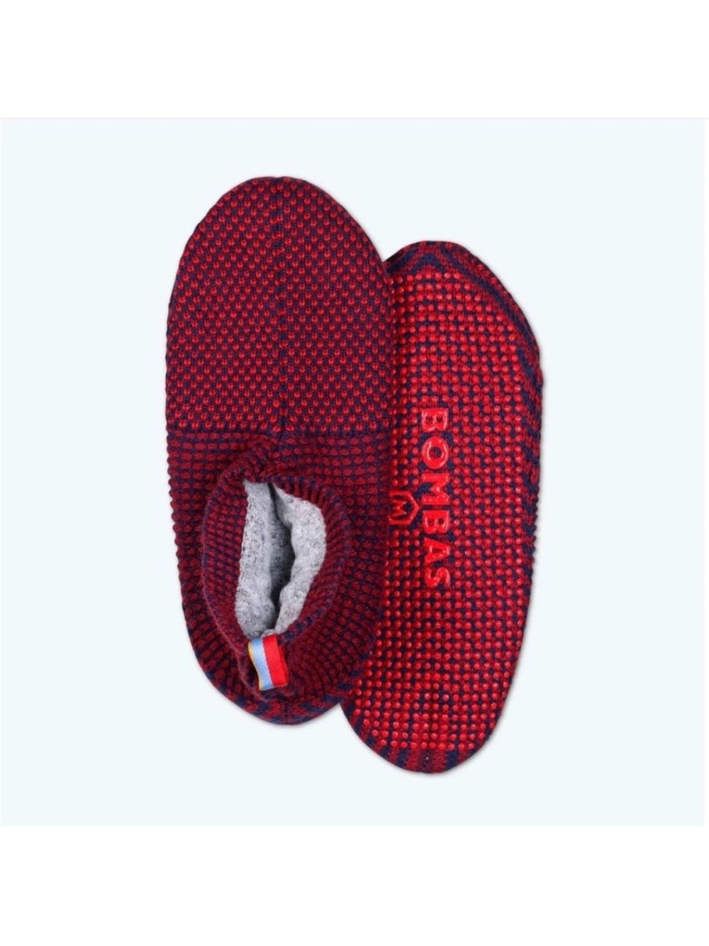 Bombas Gripper Slipper Sock Booties Discontinued Red Navy Cozy Slip Resistant